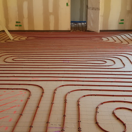 Pose d'un plancher chauffant